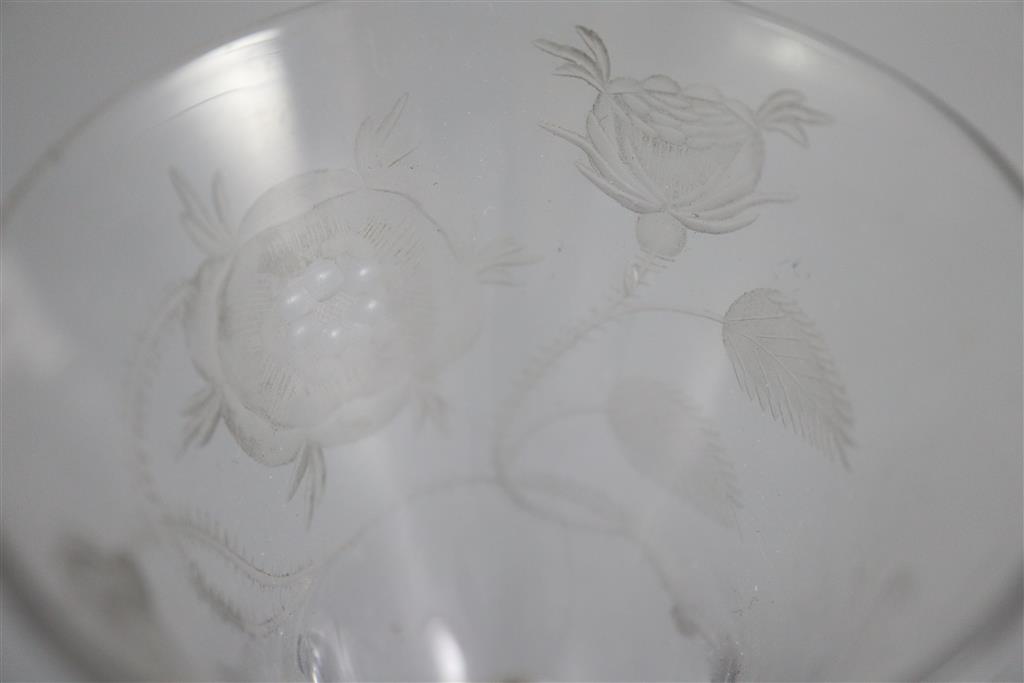 A air twist wine glass, of Jacobite significance, c.1745, 16.7cm high